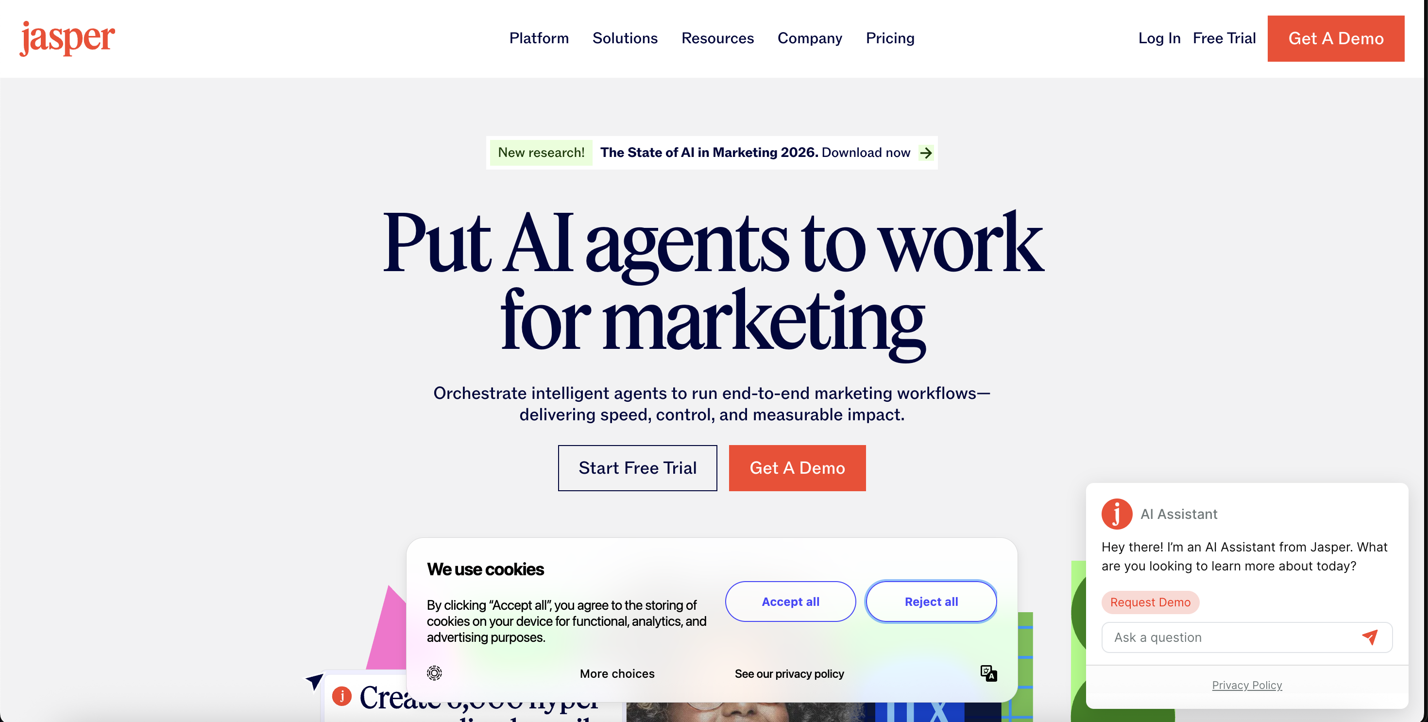 Jasper dashboard showing brand-controlled marketing content generation